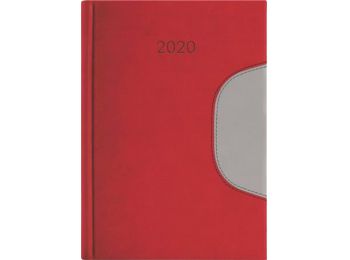 Naptár, tervező, A5, napi, DAYLINER  Memphis, piros-szürk