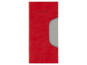 Zsebnaptár, fekvő elrendezésű, DAYLINER, Memphis, piros-