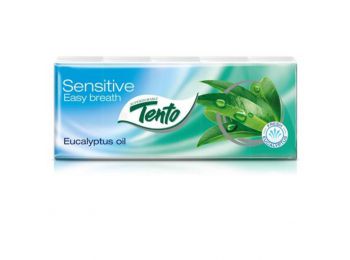 Papír zsebkendő, 3 rétegű, 10x10 db, TENTO Sensitive Eas