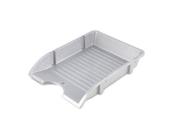 Irattálca, műanyag, törhetetlen, DONAU Solid, ezüst (D74