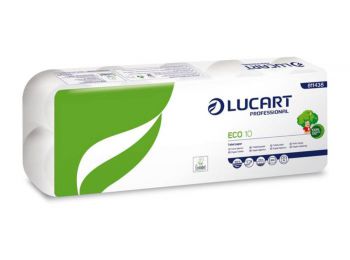 Toalettpapír, 2 rétegű, kistekercses, 10 tekercs, LUCART Eco 10, fehér (UBC40)
