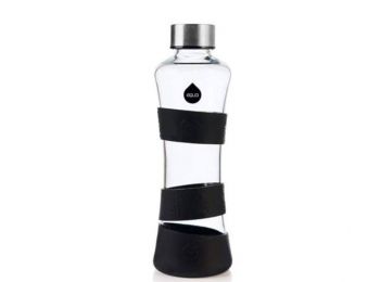 Kulacs, 550 ml, üveg, EQUA Squeeze, fekete (KHKE232)