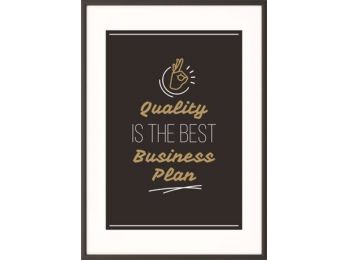 Falikép, motivációs, A3, fekete keret, PAPERFLOW Quality is the best business plan (DKP019)