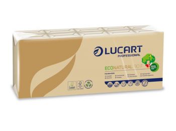 Papír zsebkendő, 4 rétegű, 10x9 db, LUCART EcoNatural, b