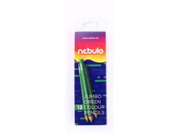 Színes ceruza, háromszögletű, jumbo, NEBULO, zöld (RNEB