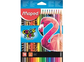 Színes ceruza készlet, háromszögletű, MAPED Color`Peps 