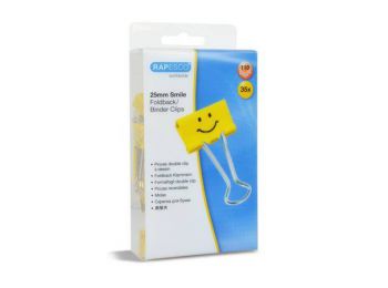 Bindercsipesz, 25 mm, RAPESCO, Fun, sárga (IR1427)