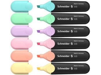 Szövegkiemelő készlet, 1-5 mm, SCHNEIDER Job Pastel, 6 különböző pasztell szín (TSCJOBPV6)