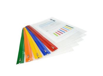 Iratrendező tasak, A4+, cipzáras, RAPESCO, Zip Strip, vegyes színek (IR1503)