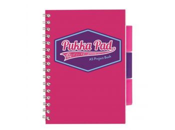 Spirálfüzet, A5, vonalas, 100 lap, PUKKA PAD Vision project book, rózsaszín (PUP8611V)