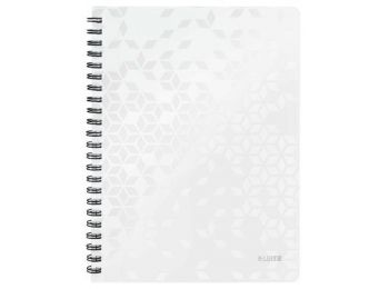 Spirálfüzet, A4, vonalas, 80 lap, LEITZ Wow, fehér (E4637