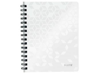 Spirálfüzet, A5, vonalas, 80 lap, LEITZ Wow, fehér (E4639