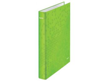 Gyűrűs könyv, 2 gyűrű, D alakú, 40 mm, A4 Maxi, karton, LEITZ Wow, zöld (E42410054)
