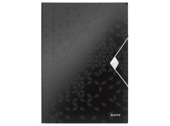Gumis mappa, PP, A4, LEITZ Wow, fekete (E45990095)
