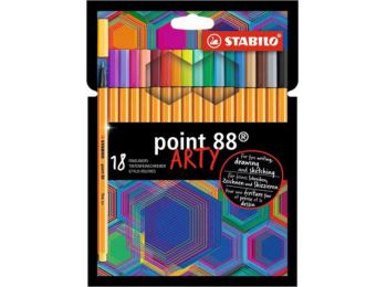Tűfilc készlet, 0,4 mm, STABILO Point 88 ARTY, 18 különböző szín (TST8818120)