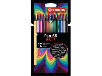 Rostirón készlet, 1 mm, STABILO Pen 68 ARTY, 12 különböző szín (TST68121)