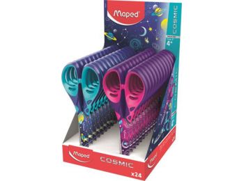 Olló display, iskolai, 13 cm, MAPED Cosmic, vegyes színek 