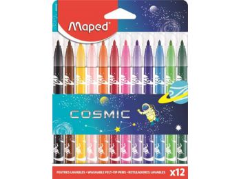 Filctoll készlet, 2,8 mm, kimosható, MAPED Cosmic, 12 különböző szín (IMA845442)