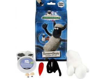 Gyurma készlet, CREOTIME Shaun, a bárány, fekete-fehér (