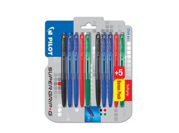 Golyóstoll, 0,22 mm, nyomógombos, PILOT  Super Grip G, veg