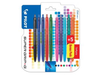 Golyóstoll, 0,22 mm, nyomógombos, PILOT Super Grip G, vegy