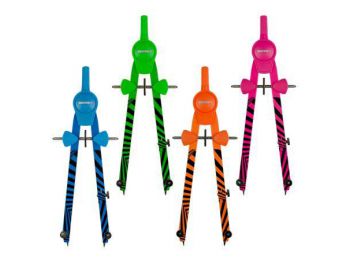 Körző készlet adapterrel, KORES Grafiko Neon, vegyes neon