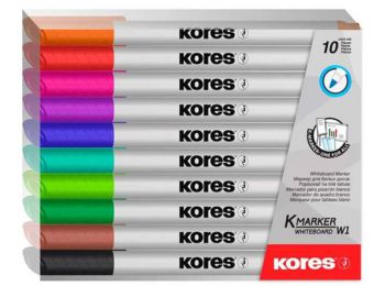 Tábla- és flipchart marker készlet, 1-3 mm kúpos, KORES 