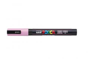 Dekormarker, 0,9-1,3 mm, UNI Posca PC-3M, világos rózsaszín (TUPC3MVR)