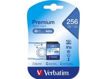Memóriakártya, microSDXC, 256GB CL10/U1, 90/10 MB/s, adapt
