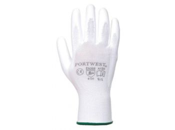 Szerelőkesztyű, tenyéren mártott, 8-as méret, fehér (M