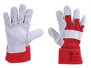 Védőkesztyű, marha hasítékbőr, 10-es méret, szürke/p