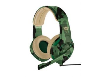 Fejhallgató, mikrofonnal, vezetékes, gaming, 3,5 mm jack, TRUST GXT310C Radius Jungle (TRFH22207)