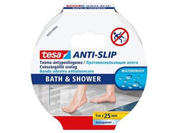 Csúszásgátló szalag, fürdőszobai, 25 mm x 5 m, TESA Anti-Slip, átlátszó (TE55533)