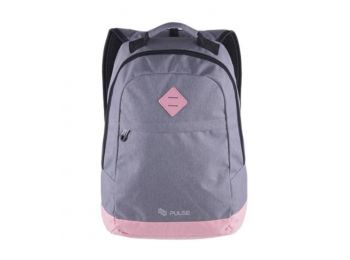 Hátizsák, notebook tartóval, PULSE, Bicolor, szürke-róz