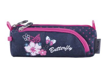 Tolltartó, cipzáras, PULSE Flowers Butterfly, kék-rózsas