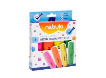 Szövegkiemelő készlet, 2-5 mm, NEBULO, 4 neon szín (RNEB