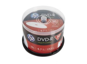 DVD-R lemez, nyomtatható, 4,7GB, 16x, hengeren, HP (DVDH-16