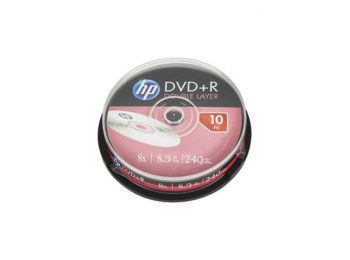 DVD+R lemez, kétrétegű, 8,5GB, 8x, hengeren, HP (DVDH+8DL