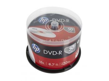 DVD-R lemez, 4,7 GB, 16x, hengeren, HP (DVDH-16B50)