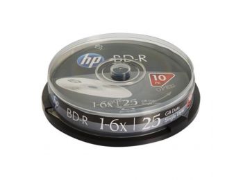 BD-R BluRay lemez, 25GB, 6x, hengeren, HP (BRH-6B10)