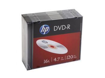 DVD-R lemez, 4,7 GB, 16x, vékony tok, HP (DVDH-16V10)