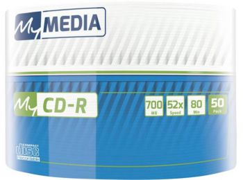 CD-R lemez, 700MB, 52x, zsugor csomagolás, MYMEDIA (CDM7052Z50)