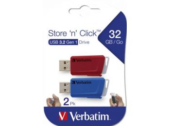 Pendrive, 2 x 32GB, USB 3.2, 80/25MB/sec, VERBATIM Store n C
