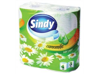 Toalettpapír, 3 rétegű, 4 tekercses, Sindy, kamilla (KHHV