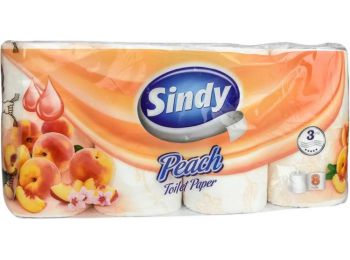 Toalettpapír, 3 rétegű, 8 tekercses, Sindy, barack (KHHVP
