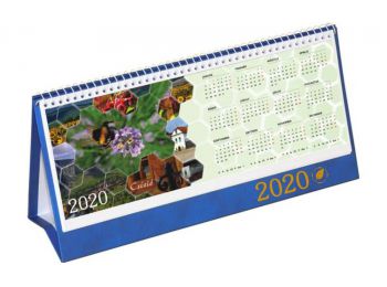 Naptár, asztali, álló, CSÍZIÓ, Öko kék (NCSAK)