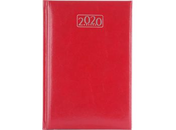 Naptár, tervező, A5, napi, VICTORIA, piros (2021 évi) (NV