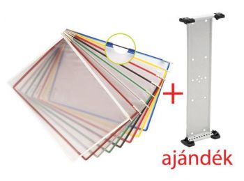 Bemutatótábla, A4, acélkeretes, TARIFOLD, kék,ajándék 