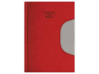 Naptár, tervező, A5, heti+napló, DAYLINER Memphis, piros-