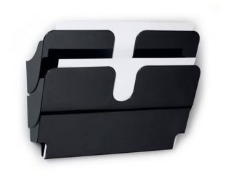 Prospektustartó, fali, fekvő, A4, DURABLE FLEXIPLUS 2, fek